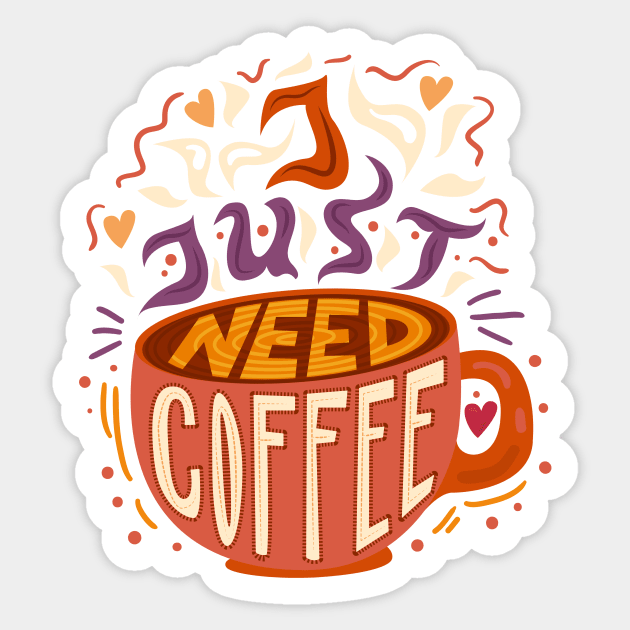 Coffee Give Me Power Sticker by Prilidiarts
